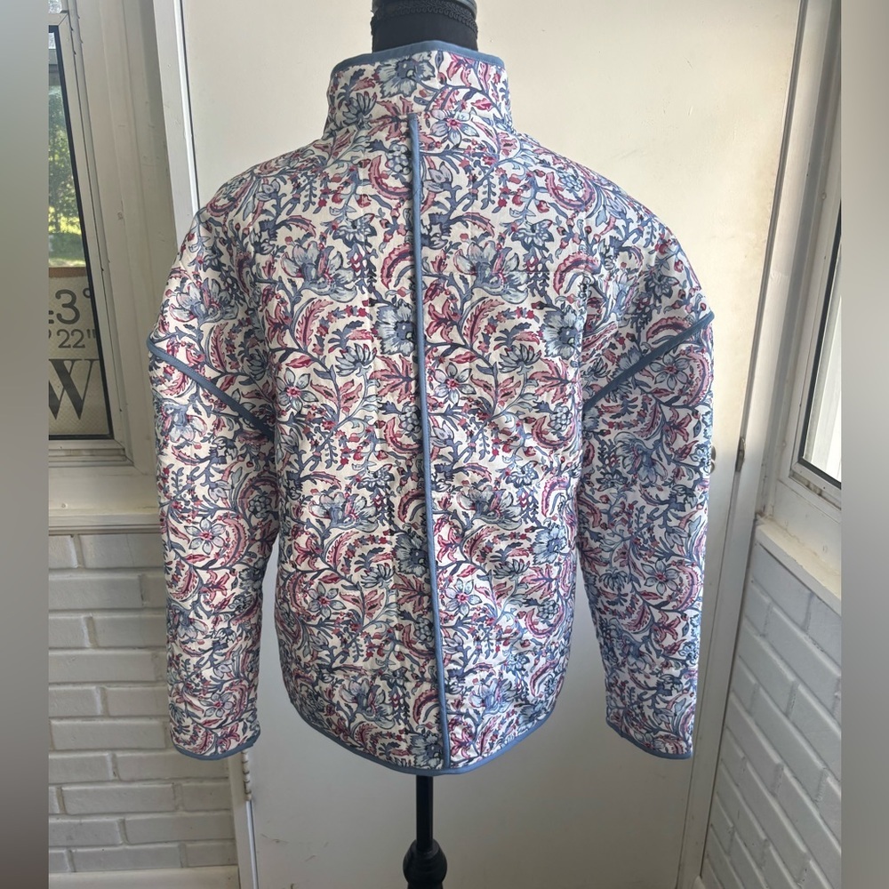 7 For All Man Kind Quilted Floral Boxy Jacket small boho cottagecore‎ layered - Picture 6 of 10